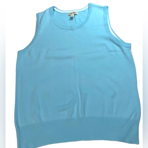Cherokee Women’s Sleeveless Baby Blue Sweater Size Large‎